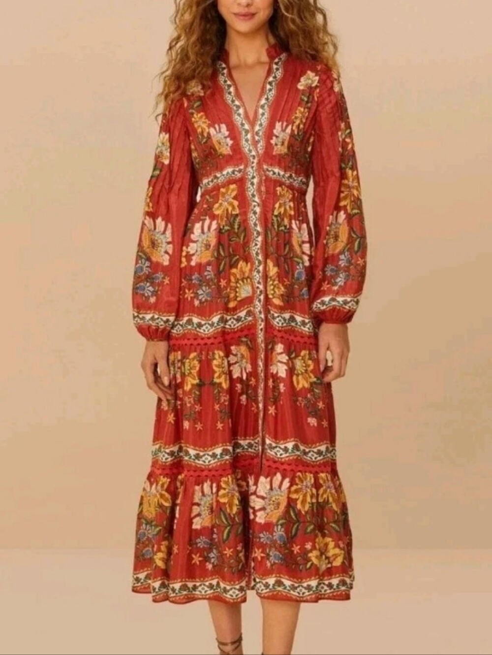 Farm Rio Red Garden Delight Mididress - Picture 2 of 6